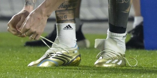 Messi and his adidas Leyenda World Cup Boots