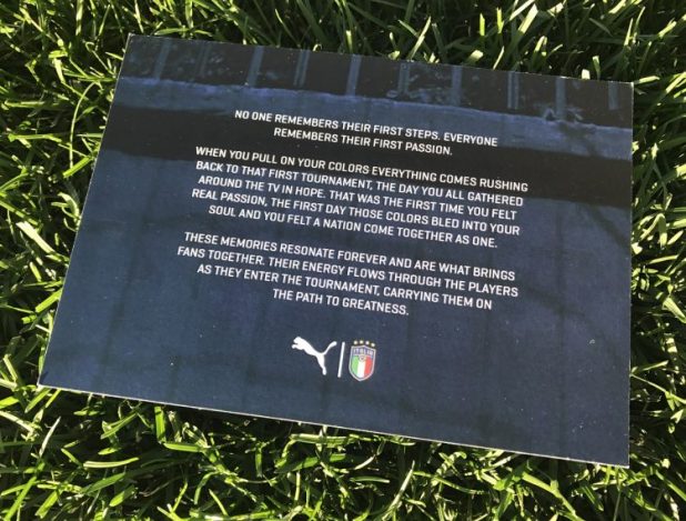 Puma Italy Jersey Message